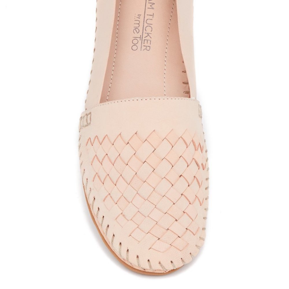 Me Too Woven Nubuck Leather WEDGE FLAT Comfort Loafer Slip-On NEW NIB Rosewood - Picture 3 of 12